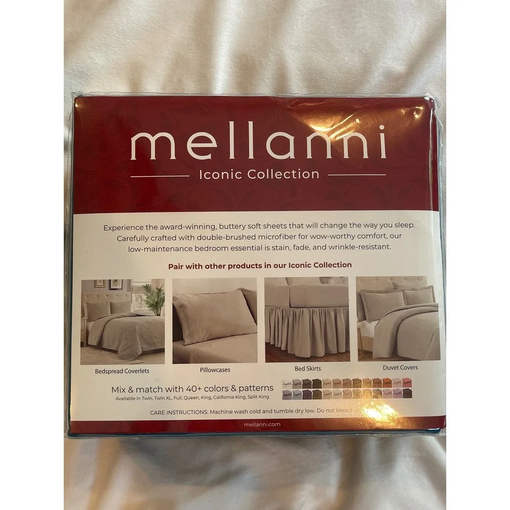 Mellanni Iconic Collection Teal California King 4 Piece Microfiber Sheet Set NEW